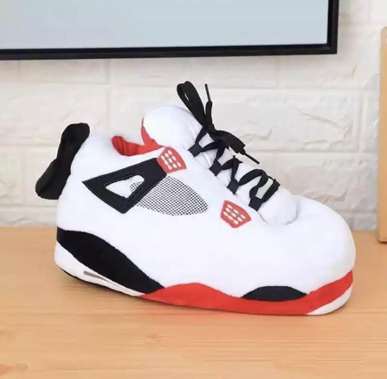 White/Red Jordan IV Slip-Kicks (One 
